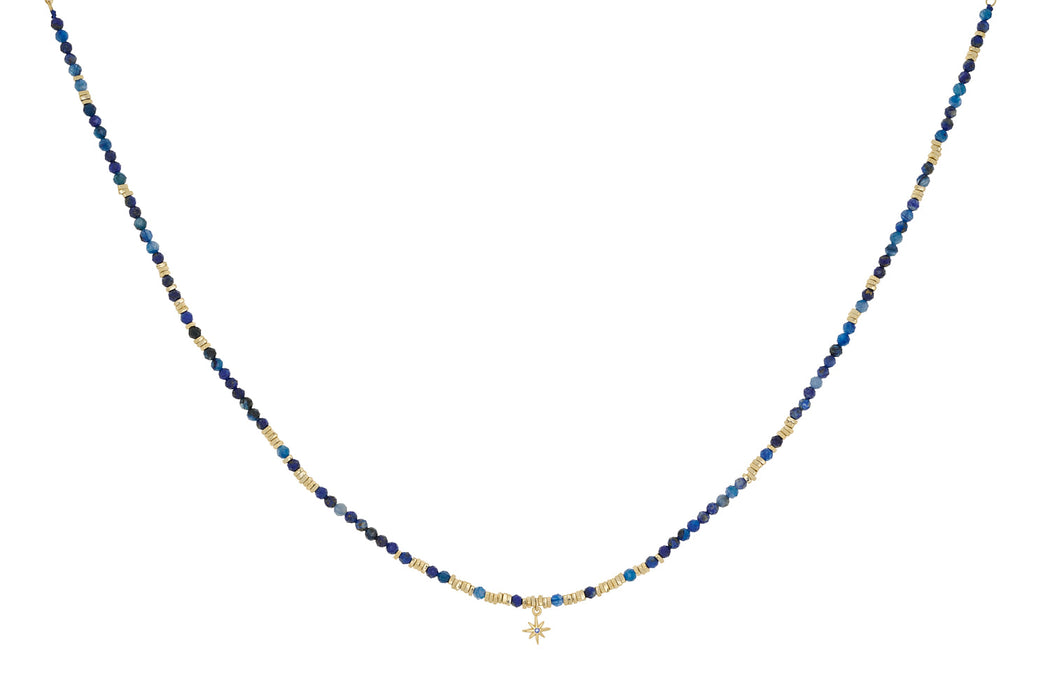 Yolanda Gold & Kyanite Mix Gemstone Necklace