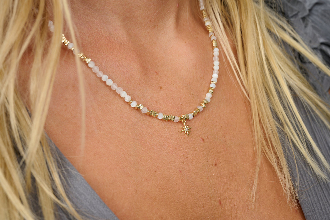 Yolanda Gold, Pearl & Moonstone Necklace
