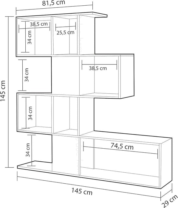 Zaga Oxide Dark Brown and Artic White Bookcase