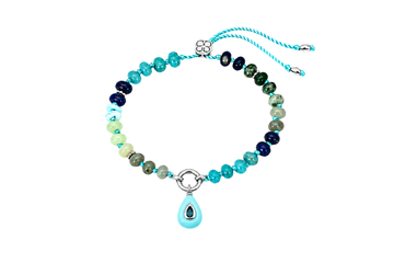 Zaha Blue Silver Charm Carrier Bracelet