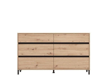 Amos Mann Oak Effect Wide Chest Of Drawers
