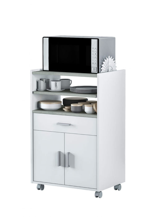 White and Grey Kitchen Trolley 009910O