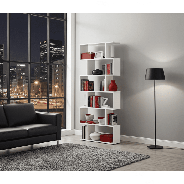 Zing White Gloss Bookcase - 2439