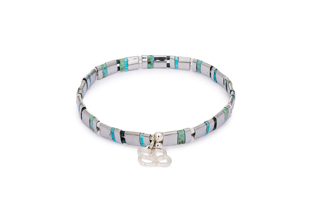Zoom Silver & Blue Tila Bracelet