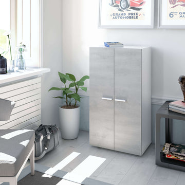 Amos Mann Grey and White Shoe Cupboard