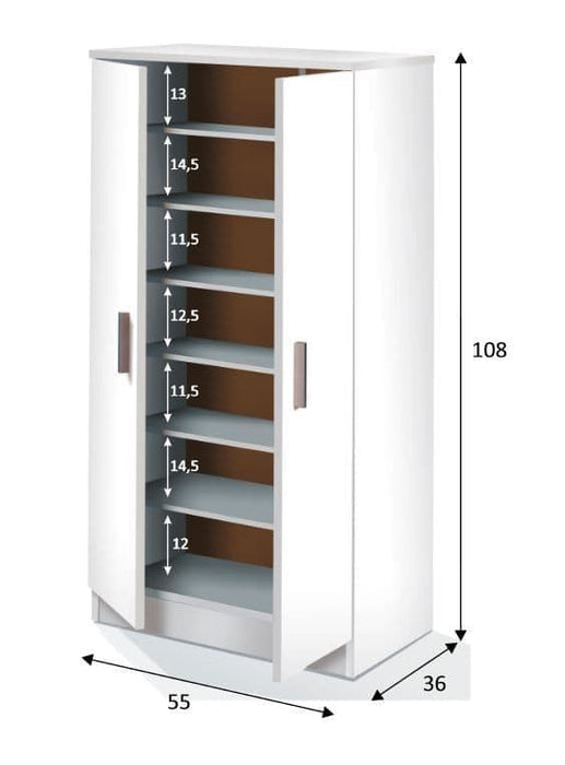 Zuldy White Shoe Cupboard